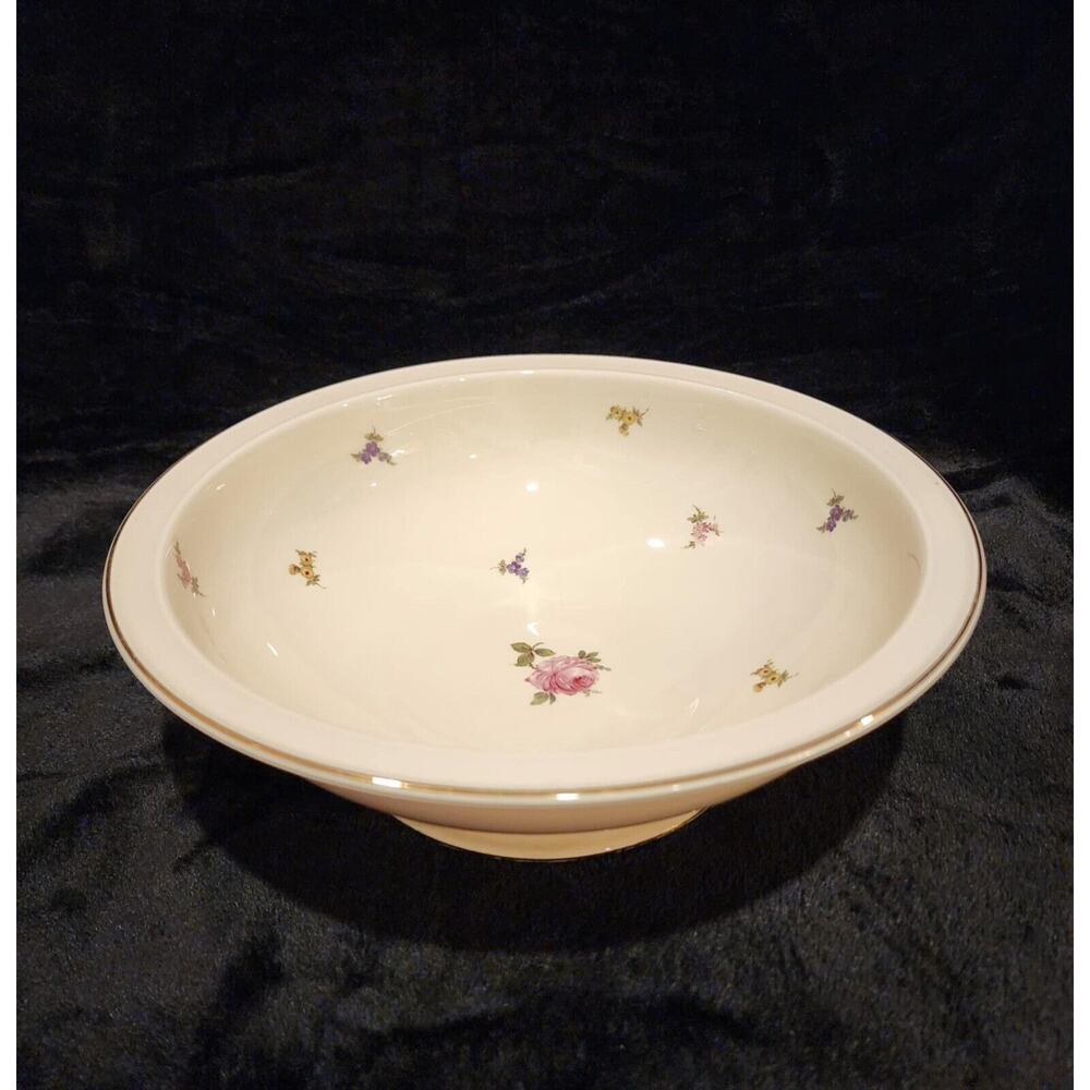 ROSENTHAL Winifred 10" ROUND VEGETABLE BOWL Floral Roses Background, Gold Trim